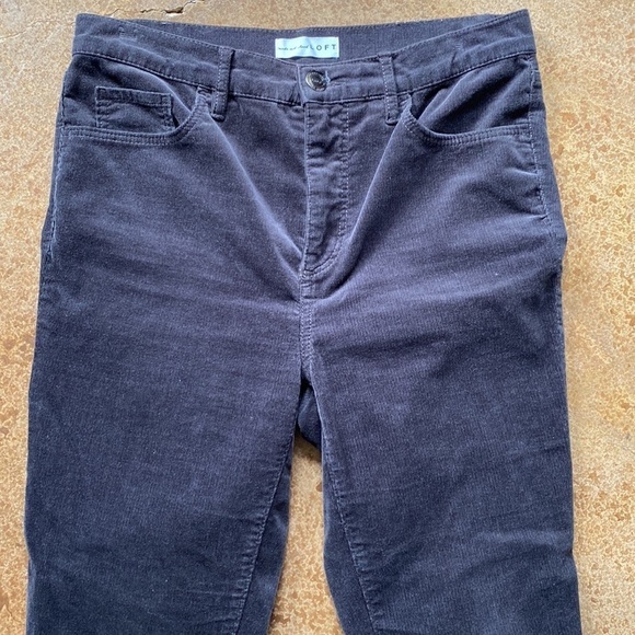 ANN Taylor Loft brown corduroy high‎ waist skinny ankle stretch pants - Picture 1 of 8
